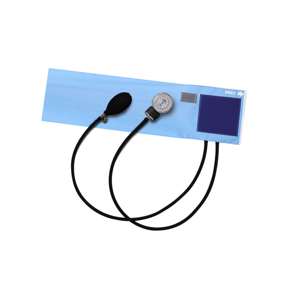 FOCAL アネロイド血圧計 FC-100V イージーリリースバルブ付 ナイロンカフ スカイブルー