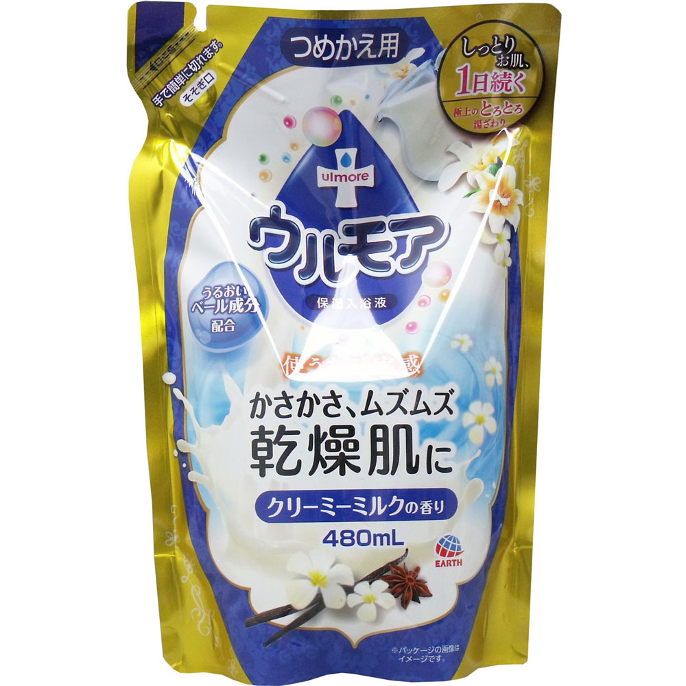 ウルモア 保湿入浴剤 クリーミーミルクの香り 詰替用 480mL