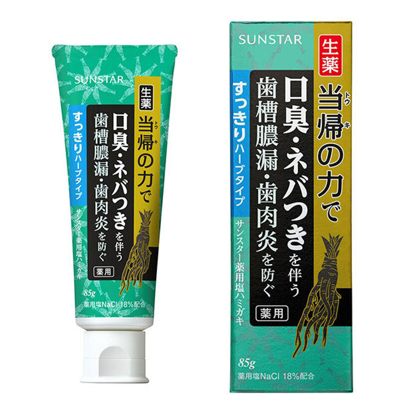 サンスター薬用塩ハミガキ 生薬 当帰の力 すっきりハーブ 85g