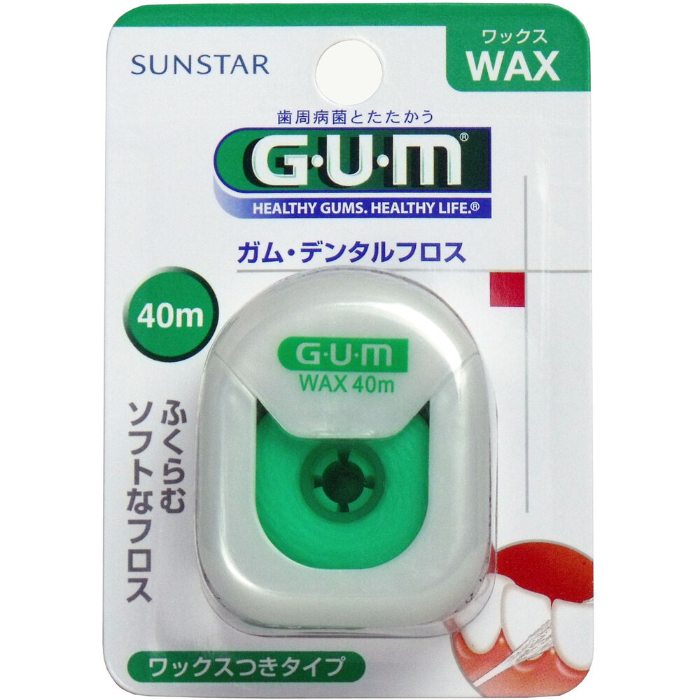 GUM ガム・デンタルフロス ワックス 40ｍ