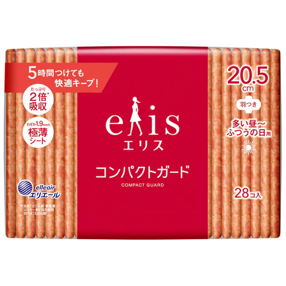 エリス コンパクトガード 多い昼-ふつうの日用 羽つき 20.5cm 28コ入