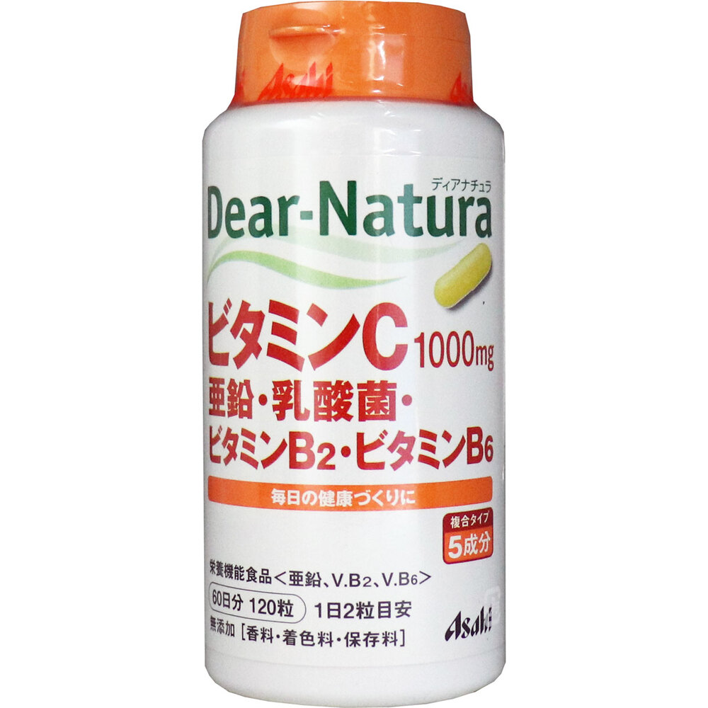 ディアナチュラ ビタミンC1000mg・亜鉛・乳酸菌・ビタミンB2・ビタミンB6 60日分 120粒入