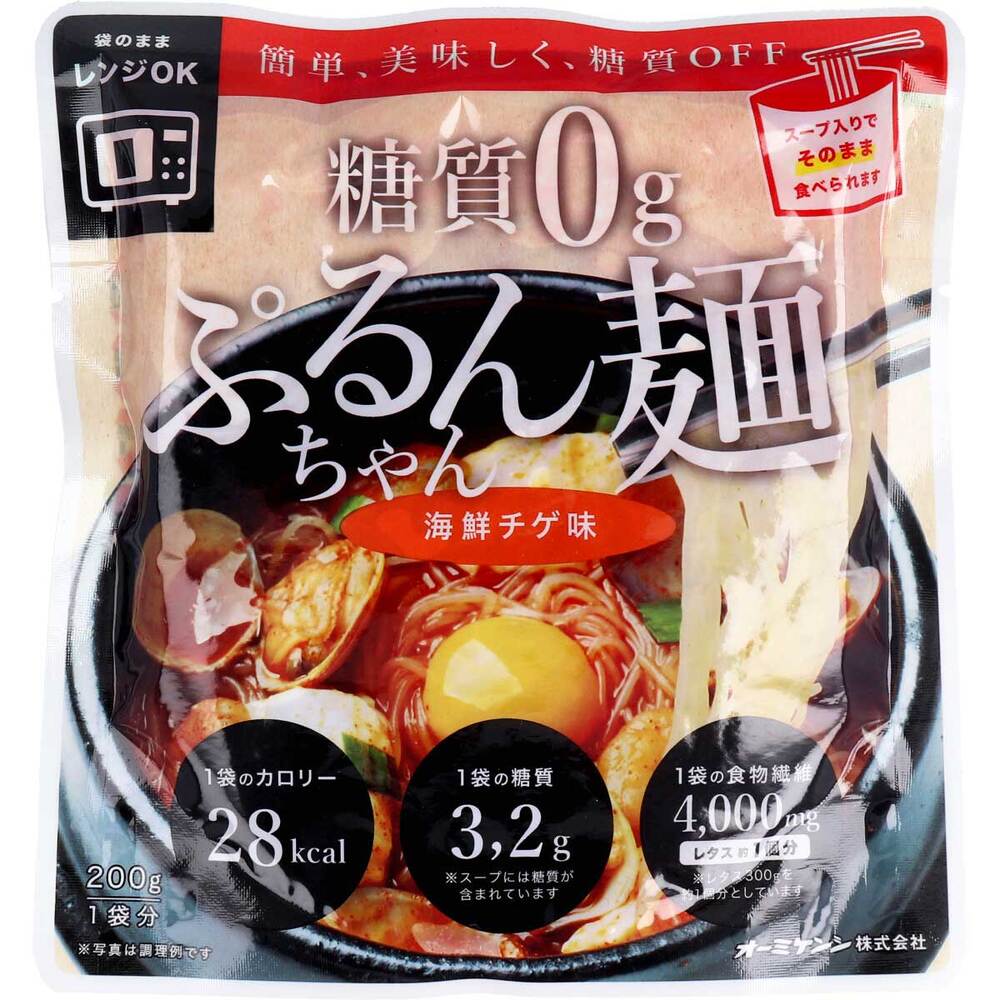 糖質0g ぷるんちゃん麺 海鮮チゲ味 1食分 200g