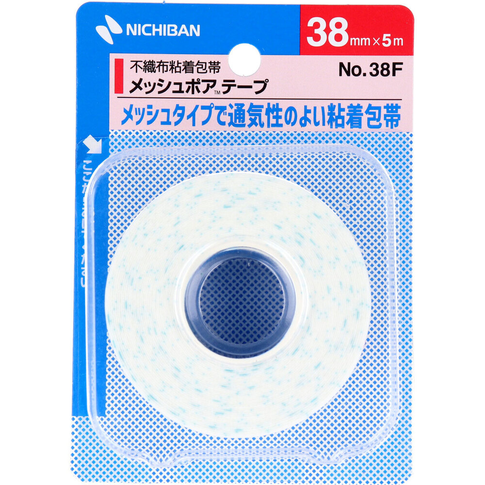 ニチバン メッシュポアテープ 不織布粘着包帯 38mmＸ5m NO.38F